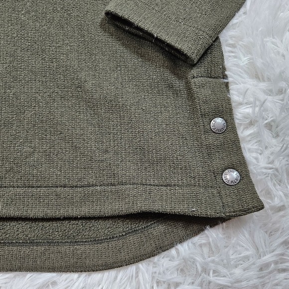 The North Face Womens Olive Green Snap Button Knit Stitch Hoodie Sweatshirt Sz S - Picture 5 of 12
